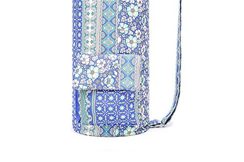 Fremous Yoga Mat Bag,Full-Zip Exercise Yoga Mat Carry Bag for Women and Men - Double Storage Pocket,Easy Access Zipper, Adjustable Shoulder Strap and Handle,Fits Most Mats(Floral)