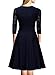 Miusol Women's Vintage Square Neck Floral Lace 2/3 Sleeve Cocktail Swing Dress