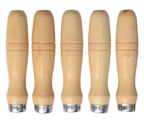 Wooden File Handle with strong metal collars For 8.5''-15'' File (5 pack) (Large)