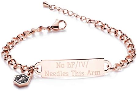 LinnaLove Shining diamond cutting Medical alert id bracelet for women