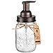 SheeChung Mason Jar Foaming Soap Dispenser-Rustproof Stainless Steel Lid & Foaming Soap Pump,Best Hand Foam Soap Dispenser Glass for Bathroom Vanities or Kitchen Sink,Countertops-Bronze (1 pk)