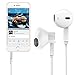 Premium Earphones Earbuds Headphones [Ergonomic Comfort Fit] with Stereo Mic & Remote Control for iPhone, iPad, iPod, Smartphones,Tablets, MP3/MP4 Players, Devices with 3.5mm and More - White