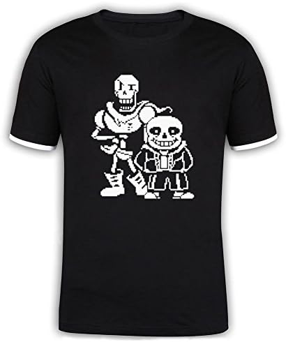 Gaojidiang Sans And Papyrus Skeleton Brother Undertale Cotton Mens T Shirts Black M