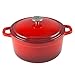 Zelancio Cookware 6-Quart Enameled Cast Iron Dutch Oven Cooking Dish with Self-Basting Lid, Red