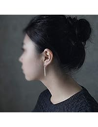 OwMell Minimalist 925 Sterling Silver Vertical Bar Dangle Earrings for Women Girls Drop Earrings