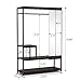 Tribesigns Free -Standing Closet Organizer with Full Length Mirror, Heavy Duty Clothes Rack with Storage and Hanging Rod, Protable Closet shelves Garment Rack for Bedroom, Hold 250 lb (espresso)