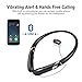 O Osten Design Bluetooth Headphones, Doltech Bluetooth 5.0 Neckband Headphones Noise Cancelling Headset with Carrying Bag Retractable Earbuds Stereo Earphones with Mic (Black)
