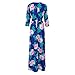 FsJoy Women's Summer Elegant Floral Slim Beach Casual Long Maxi Dress