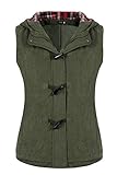 Finejo Women Fashion Hooded Gilet Jacket Zip Up Front Quilted Padded Vest