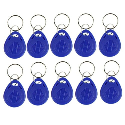 OBO HANDS 100pcs 125KHz Rewritable RFID Keychain Keyfobs T5577 Key token Tag for Access Control User Card Blue