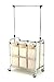 Seville Classics Mobile 3-Bag Reinforced Heavy-Duty Laundry Hamper Sorter Cart /w Clothes Rack