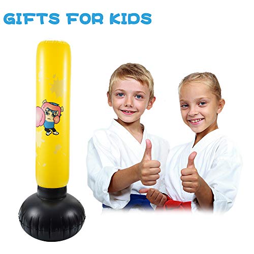 image for ClawsCover 4 Foot Punching Bag for Kids Inflatable Heavy Duty Sports F