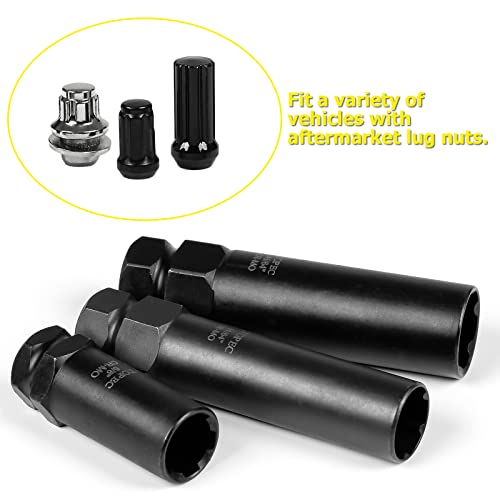 Spline Lug Nut Socket Key Black Spline Lug Nut Socket Tool - 6 Spline Key For 19mm/3/4, 21mm/13/16 Hex Nuts 7 Spline Lug Nut Key - Foto 8
