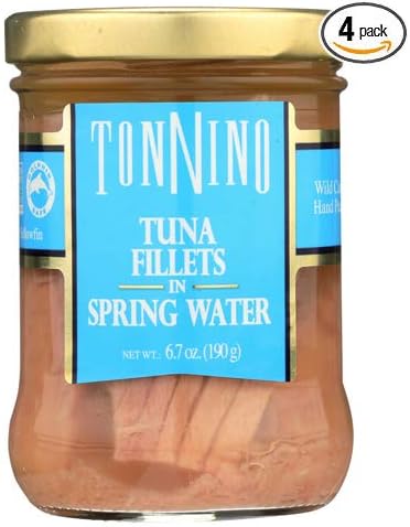 Tonnino Yellowfin Tuna Fillets in Spring Water, 6.7 OZ (Pack of 6)