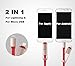 Geekercity 2M/6.6FT 2 in 1 Retractable Charging Data Sync Cable Cord - Lightning Micro USB to USB Charger Cable for iPhone 7 6 Plus 6S iPad Android Samsung Galaxy HTC LG & More (White)