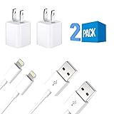 Techtop20 Delux AC Adapters + Cables Charging Syncing Set Bundle for Iphone 5/5s/5c 6/6s/plus (White)