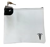 Medication Bag Heavy Canvas Standard Keyed Lock Storage Case White