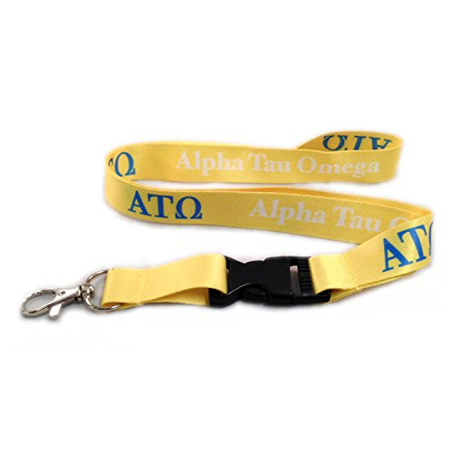 Alpha Tau Omega Fraternity Letter Lanyard Greek Keychain Key Attachment