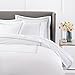 Amazon Brand – Pinzon 400-Thread-Count Hotel Stitch Duvet Cover - Full/Queen, Silver Blue Stripes