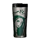 Starbucks 2015 Illustrated Siren Portrait Stainless Steel Tumbler Coffee Mug, 16 Oz