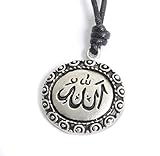 Islam Allah Muslim Quran Silver Pewter Charm Necklace Pendant Jewelry