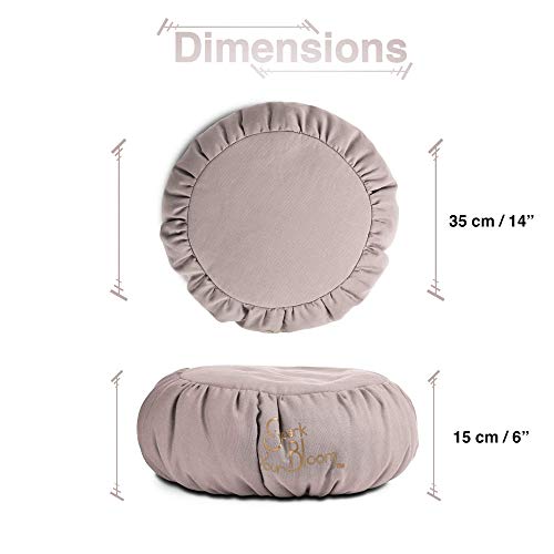 SparkYourBloom-Meditation-Pillow-Yoga-Zafu-Bolster-Mindfulness-Cushion-Beanbag-filling-100-polystyrene-pearls-Posture-Aiding-Machine-Washable