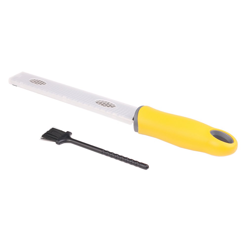 Professional Kitchen Cheese Grater Handheld Dishwasher Safe Stainless Steel Lemon Zester Plate with Protective Cover (Yellow)