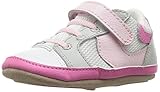 Robeez Girls' Low Top Sneaker-Mini Shoez Crib Shoe, Tori Tenny White/Pink, 9-12 Months M US Infant