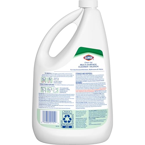 CLOROX CLEAN-UP ALL PURPOSE CLEANER WITH BLEACH ORIGINAL, HOUSEHOLD ESSENTIALS, 64 OUNCE REFILL BOTTLE