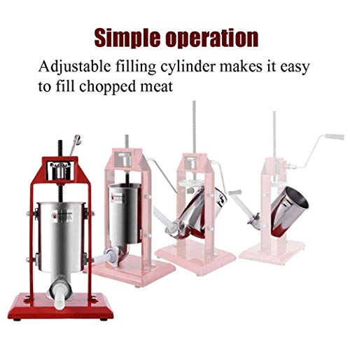 KUANDARGG Wurstfüller Wurst Füllmaschine mit 4 Füllrohre und Stable Fleischwölfe 3L – Bild 3