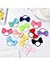 Bememo 50 Pieces Baby Girls Bow Elastic Ties Ponytail Holders Tiny Soft Rubber Bands for Baby Kids (1.8 inch)