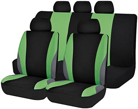 Autoanyway Car Seat Covers Set Universal Fit Trucks,Jeep,SUV Soft Cloth New Arrival ACSC1609-11pcs,Green