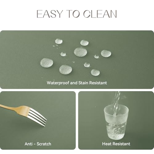 Romanstile Green Table Cloth Wipe Clean Rectangular 140x200 cm, Wipeable water resistant Tablecloth,Dining Table Cover for Kitchen Outdoor Garden Table,decorations for Sommer Spring,55x78 inch