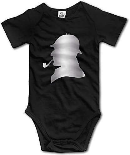 Girls' Boys' Infant Sherlock Holmes Silhouette Portrait Platinum Style Romper Jumpsuit Bodysuit
