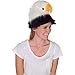 Bald Eagle Animal Hat, Realistic Plush Bird Costume Headwear - One Size Black, White