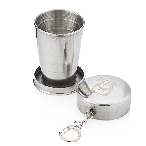 OUTZIE Collapsible Stainless Steel Shot Glass Key Chain, 2 oz. Buy