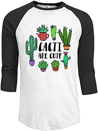 JiedaohO Cactus Are Cute Men's Round Collar T-shirt SizeM