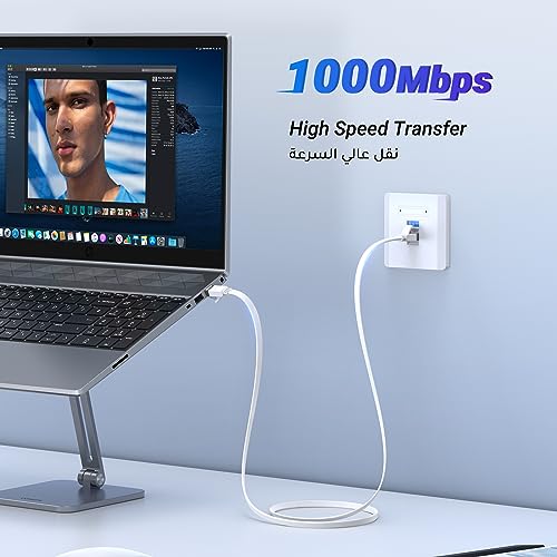 UGREEN Ethernet Cable Cat6 10M Gigabit Flat Network Coed 1000Mbps High-Speed Shielded Internet Cable RJ45 Ethernet Wire Patch Compatible for Laptop, PC, PS5 PS4, TV, Modem, Router, Hub, Switch