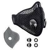 Krisvie Activated Carbon Dustproof Dust Mask Filtration Exhaust Gas PM2.5 for Running Cycling Outdoor Activities