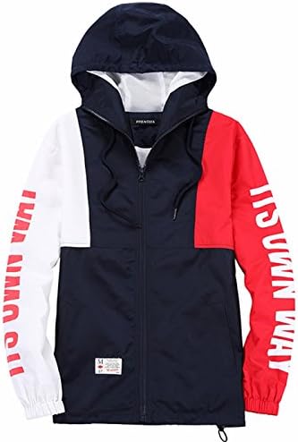 Bestmail Mens Split Floral Printed Windbreaker Pullover Jacket
