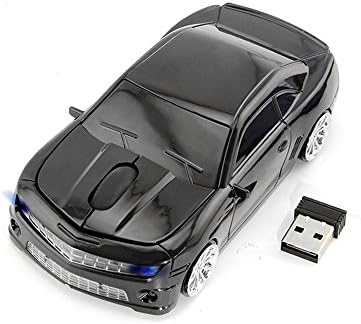 Usbkingdom 2.4GHz Sport Car Shape Wireless Mouse Ergonomic Optical Cordless Mice with USB Receiver for PC Laptop Computer 1600DPI 3 Buttons Black