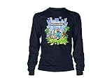 Minecraft Big Boys' Adventure (with Logo) Long-Sleeve T-Shirt (Navy, Medium)