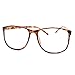 Panto Oversized Thin Frame Nerd Fashion Glasses Havana