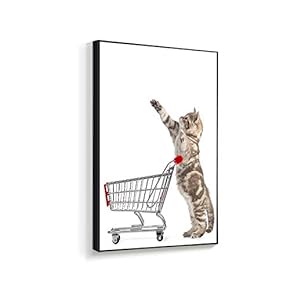 Framed Canvas Wall Art for Living Room, Bedroom Humorous Cat Canvas Prints for Home Decoration Ready to Hanging - 16x24 inches