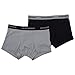 Emporio Armani Men's 2 Pack Cotton Trunk, Black/Grey, Large