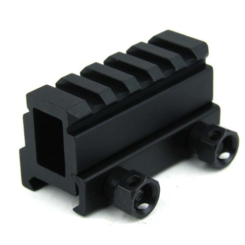 TacFire 1.1" Inch Extra High Profile 2.36" Inch Long 5 Slots 223/5.56 Flat Top Compact Riser Weaver Picatinny Rail For Red Dot Sight