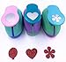 TECH-P 3 Pack Hand Press Paper Craft Punch,Card Scrapbooking Engraving Kid Cut DIY Hole Puncher-Balloon Heart Flower