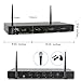 Pyle 4 Channel Wireless Microphone System-Portable UHF Audio Set with XLR Jack-4 Handheld Dynamic Mic, Receiver, Dual Antenna, Power Cable Adapter-for Karaoke, PA, DJ Party Pro PDWM4520
