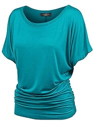 MBJ WT817 Womens Dolman Drape Top with Side