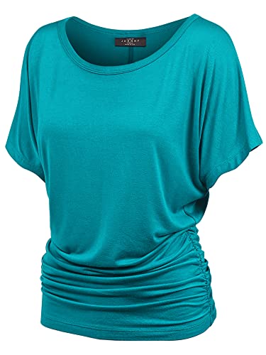 MBJ WT817 Womens Dolman Drape Top with Side